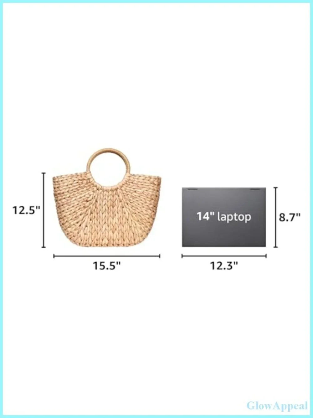 Handwoven Straw Tote Bag Summer Beach Rattan Top-Handle Purse